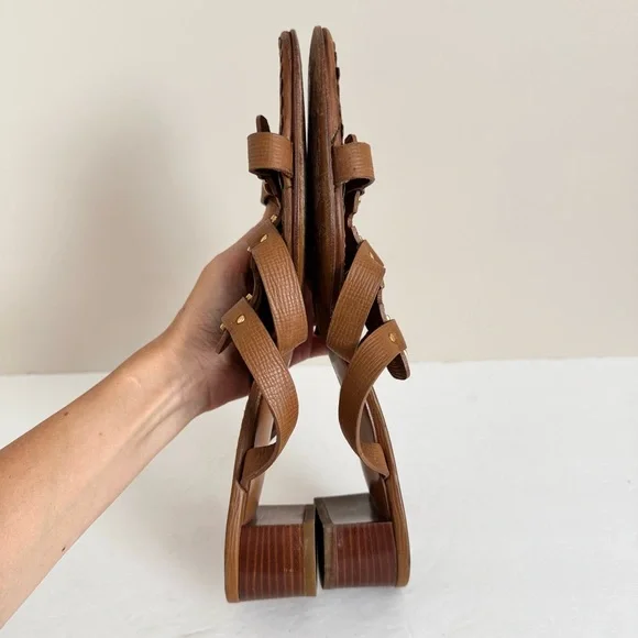 Salvatore Ferragamo Amatrice slide Leather Logo Buckle Block Heel Sandals 12 - Picture 13 of 15